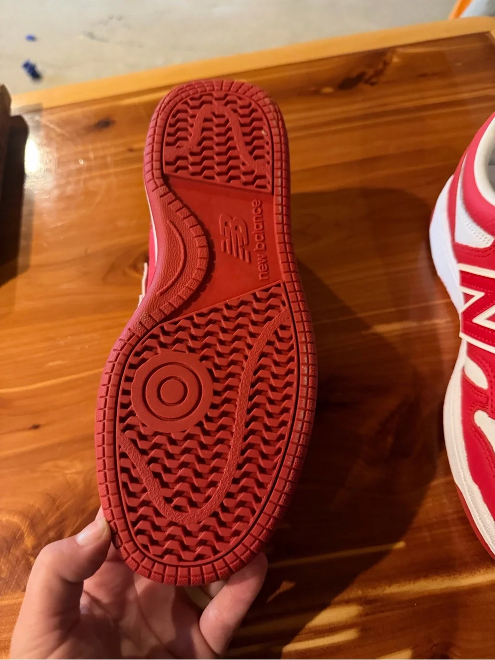New Balance Kids or women Red and White Low-Top Sneakers